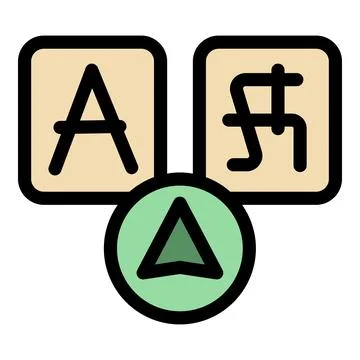 Language and translation button with up arrow showing progress イラスト素材