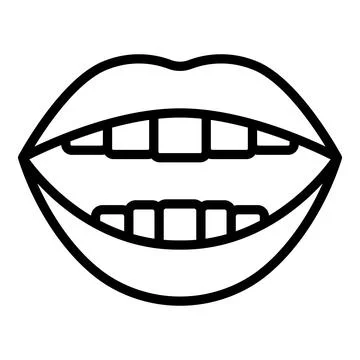 Language animation icon outline vector. Mouth talk Illustration
