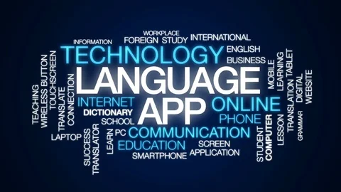 Language app animated word cloud, text design animation. Stock Footage 81154407