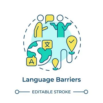 Language barriers multi color concept icon Stock Illustration