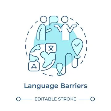 Language barriers soft blue concept icon Illustrazione stock