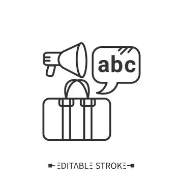 Language for business line icon. Editable Stock Illustration