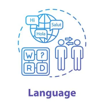 Language concept icon. Ability to communicate in different languages. Knowledge Stock Illustration