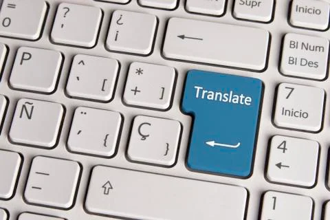 Language concept, translate keyboard key. Stock Photos