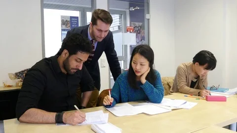 Language course in a language school. Video stock 79795733