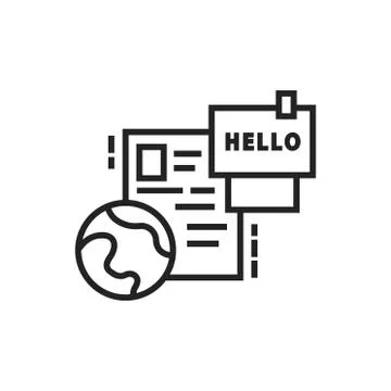Language courses black line icon. Speaking club. Language learning camp, summ 스톡 일러스트