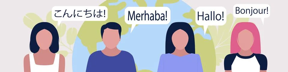 Language courses, multi nationality concept Stockillustratie