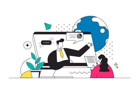 Language Courses Outline Illustration 스톡 일러스트