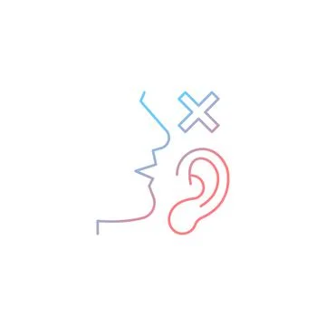 Language disabilities gradient linear vector icon Illustrazione stock