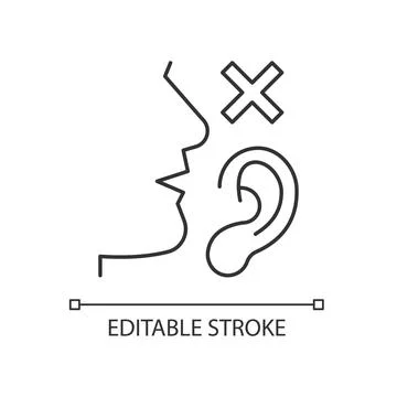 Language disabilities linear icon イラスト素材