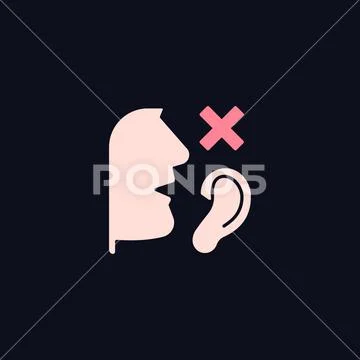 Language disabilities RGB color icon for dark theme: Royalty Free ...