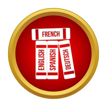 Language education concept with dictionaries for learning languages Stock Illustration
