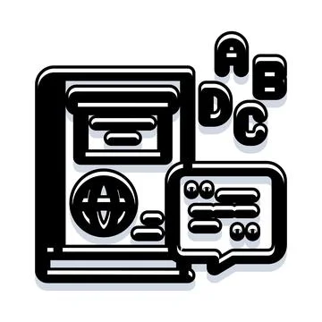 Language education concept with dictionary and alphabet Stock Illustration