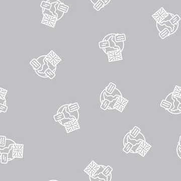Language english line seamless pattern Stock Illustration