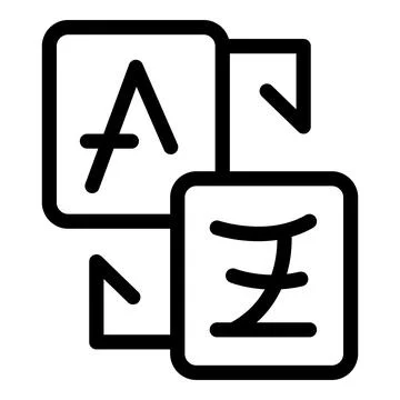 Language exchange program icon depicting translation services Illustrazione stock