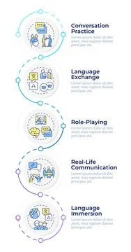 Language exercises infographic design template Stock Illustration