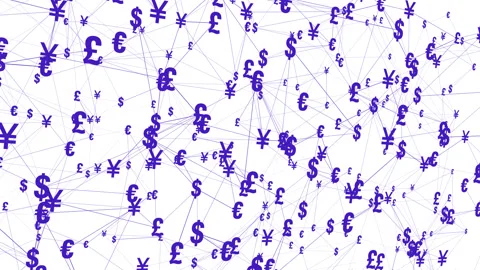 Language of finance decoding currency symbols in international trade market 스톡 동영상 255738813
