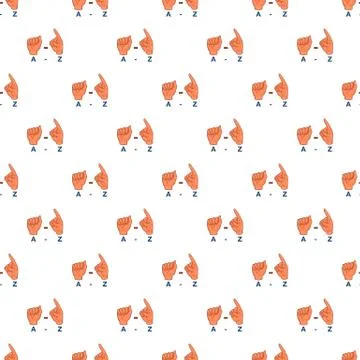 Language of gestures pattern, cartoon style Stock Illustration