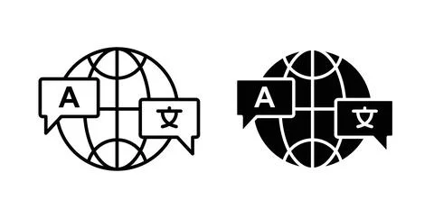 Language icon Illustration designs pack for Web Stock Illustration