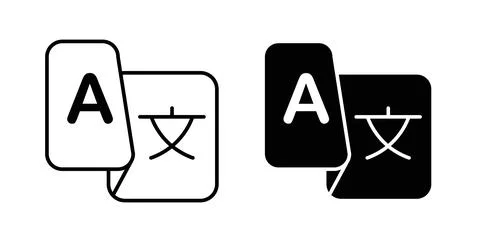 Language icon. Style is flat and line symbol Stock Illustration