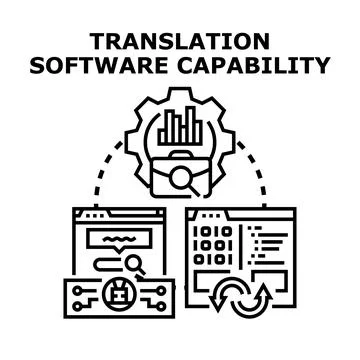 Language interpretation software and digital translation capability Stock Illustration