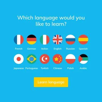 Language learn vector banner design. Language course english different speak Stockillustratie