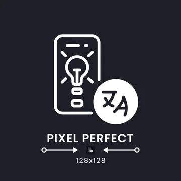 Language Learning app white solid desktop icon 스톡 일러스트