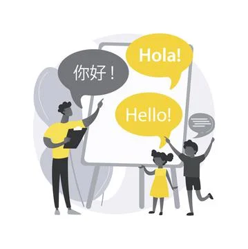 Language learning camp abstract concept vector illustration. 스톡 일러스트
