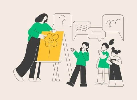 Language learning camp abstract concept vector illustration. 스톡 일러스트