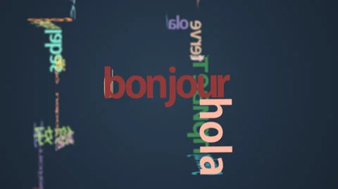 Language learning concept - word 'Hello' in different languages. Stock Footage 36408464