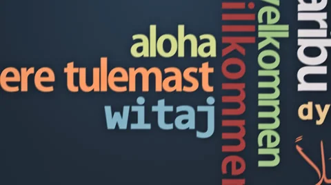 Language learning concept - word 'Welcome' in different languages. 스톡 동영상 36257001
