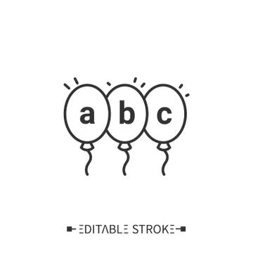 Language learning for kids line icon. Editable Stock Illustration