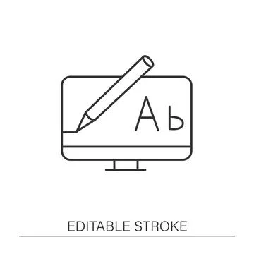 Language learning line icon Stock Illustration