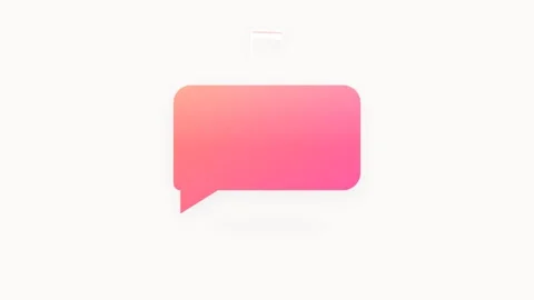 Language Learning Speech Bubble Icon with Coral Pink Gradient and Flag Symbol Видео 346130854