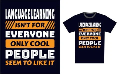 Language Learning T Shirt Design Template Vector Stock Illustration