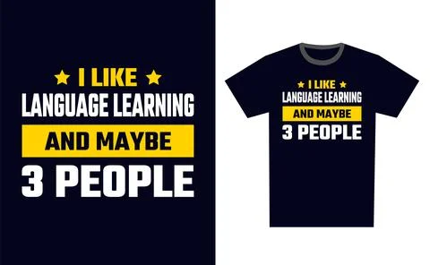 Language Learning T Shirt Design Template Vector Stock Illustration
