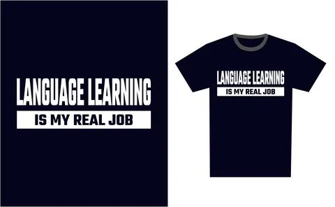 Language Learning T Shirt Design Template Vector 스톡 일러스트