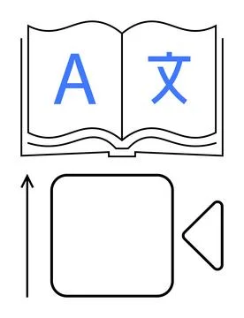 Language Learning Through Video Bridging Cultures with Digital Tools Illustrazione stock