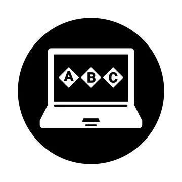 Language, letter icon. Black vector graphics. Stock-Illustration