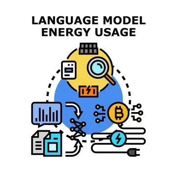 Language model energy usage concept vector illustration Stock-Illustration