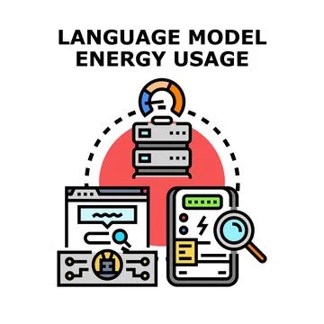 Language model energy usage measuring computing power Stock Illustration