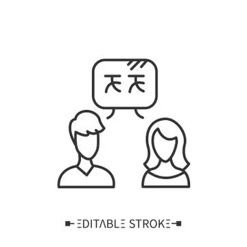 Language practice icon. Editable illustration Stock Illustration