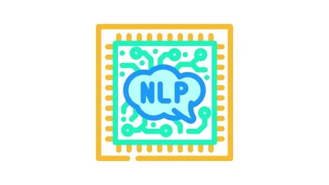 Language processor chip nlp color icon animation Video stock 327259350