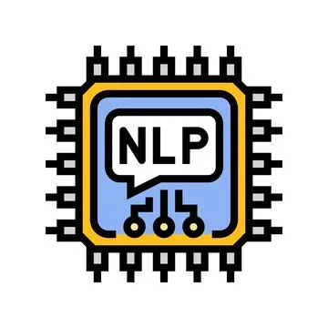 Language processor chip nlp color icon vector illustration Stock Illustration