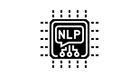 Language processor chip nlp glyph icon animation Stock Footage 326145127