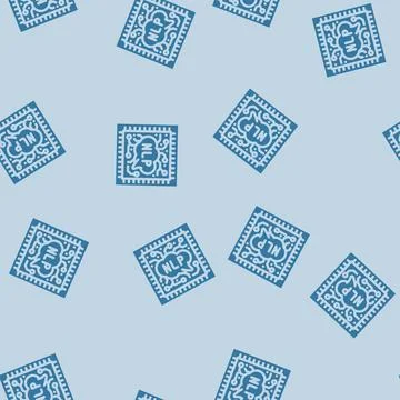 Language processor chip nlp glyph vector seamless pattern Stock Illustration