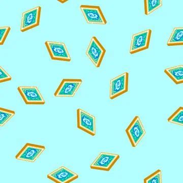 Language processor chip nlp isometric icon seamless pattern イラスト素材