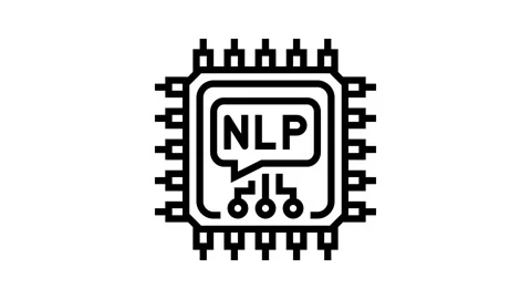 Language processor chip nlp line icon animation Stock Footage 326125367