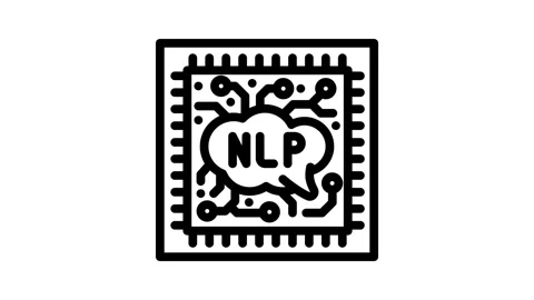 Language processor chip nlp line icon animation Stock Footage 326751287