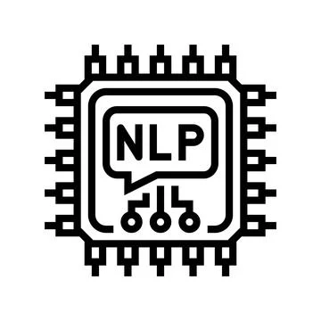 Language processor chip nlp line icon vector illustration Stockillustratie